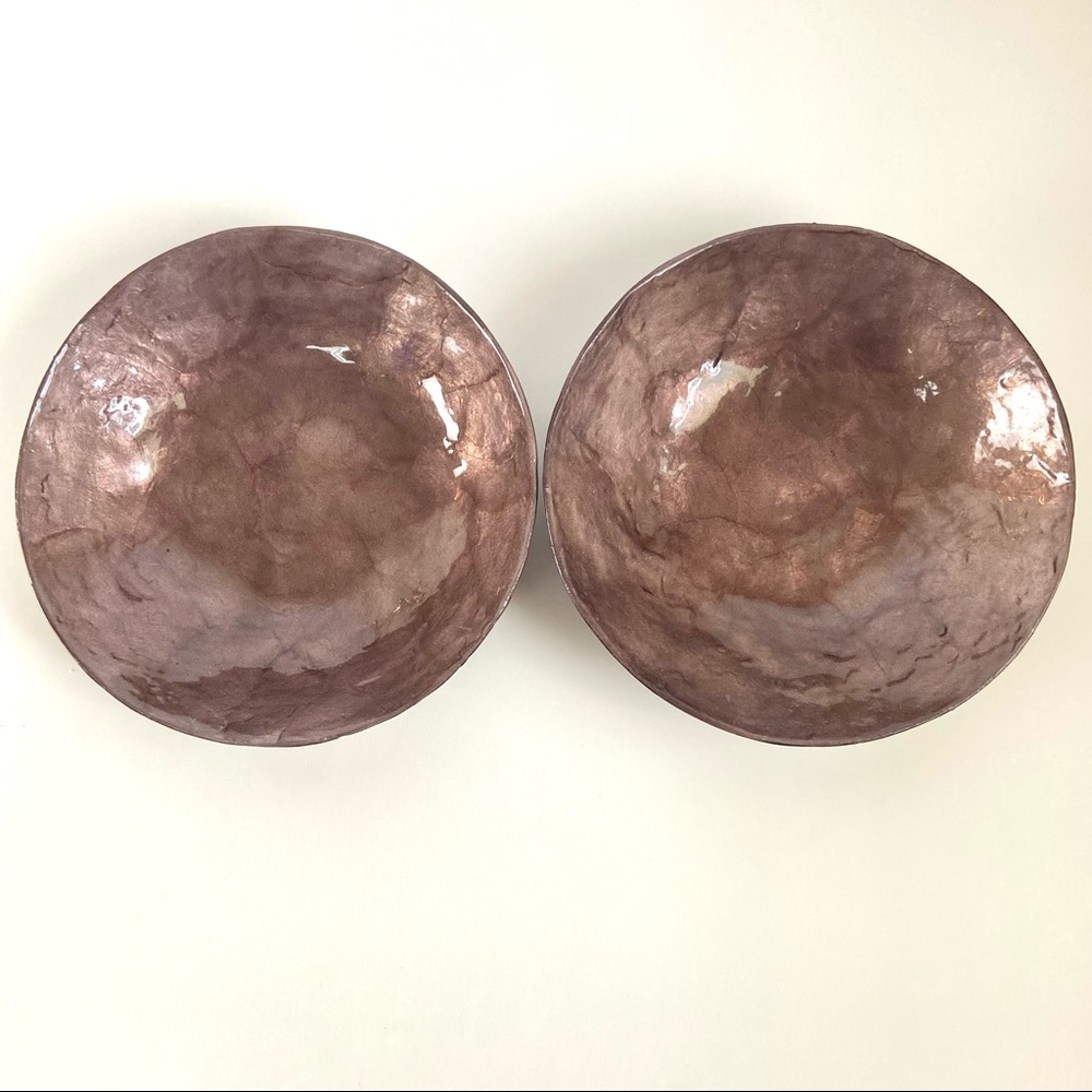 2 Z Gallerie Capiz Shell Bowls in Dark Amethyst - Picture 10 of 10